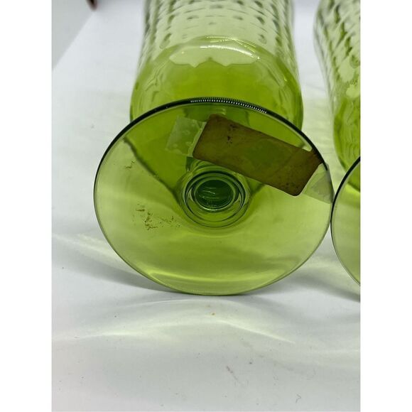 Vintage Lenox Handblown Set Of 2  Green Wine Glasses Lead  Crystal Made in USA - Picture 5 of 9